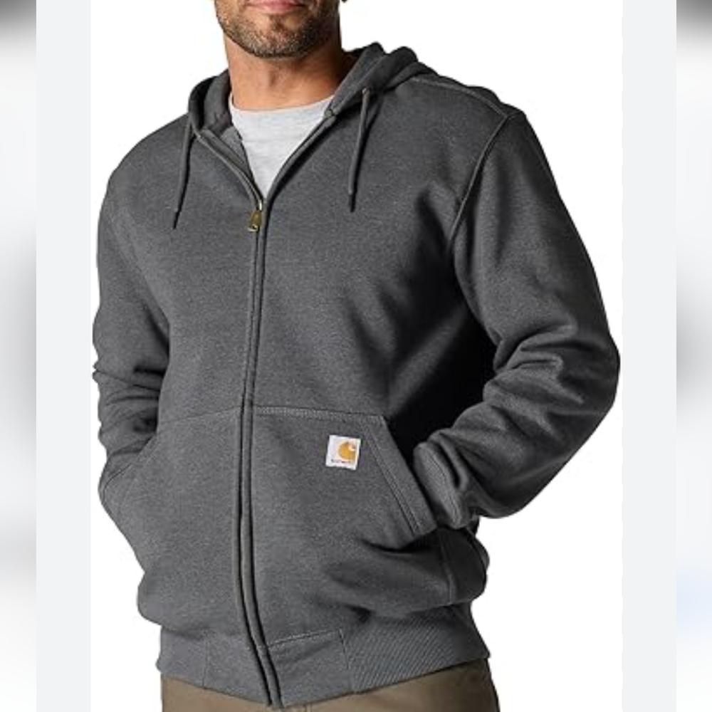 Carhartt Men's Gray Full-Zip Hoodie Size L